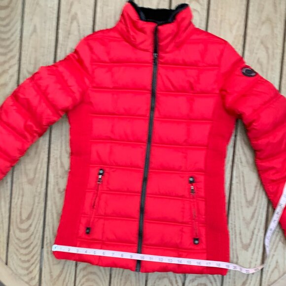 Nautica Red Puffer Water Resistant Midweight Jacket Sz S - Picture 12 of 16